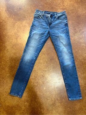 American Eagle Outfitters Distressed Blue Skinny Jeans